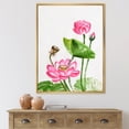 thumbnail image 2 of Ancient Pink Lotuses In The Pond III 24 in x 32 in Framed Painting Canvas Art Print, by Designart, 2 of 5
