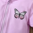 thumbnail image 5 of GYRATEDREAM Girls Hooded Jacket Butterfly Zip Coat Little Girls Jacket Lightweight Adorable Outerwear For Spring & Autumn for 5-6Y Purple, 5 of 9