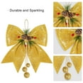 thumbnail image 3 of Holzlrgus 4pcs Christmas Bow, Gold Wreaths Bows, Large Glitter Ribbon Bow Tie, Large Xmas Bows, Wreath Ornament Decor for Christmas Tree Party Gift, 9.8 x 11.8, 3 of 6