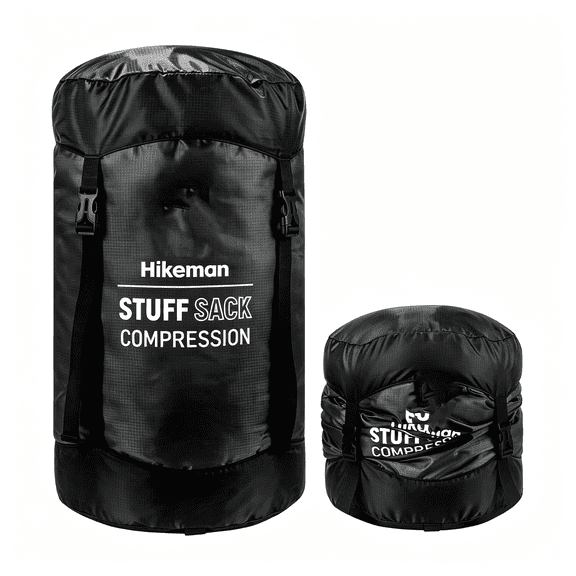 PUOOKK Compression Sack, 50% More Storage! 12L\/19L\/32L\/46L\/53L Compression Stuff Sack, Water-Resistant & Ultralight Sleeping Bag Stuff Sack - Space Saving Gear for Camping, Hiking