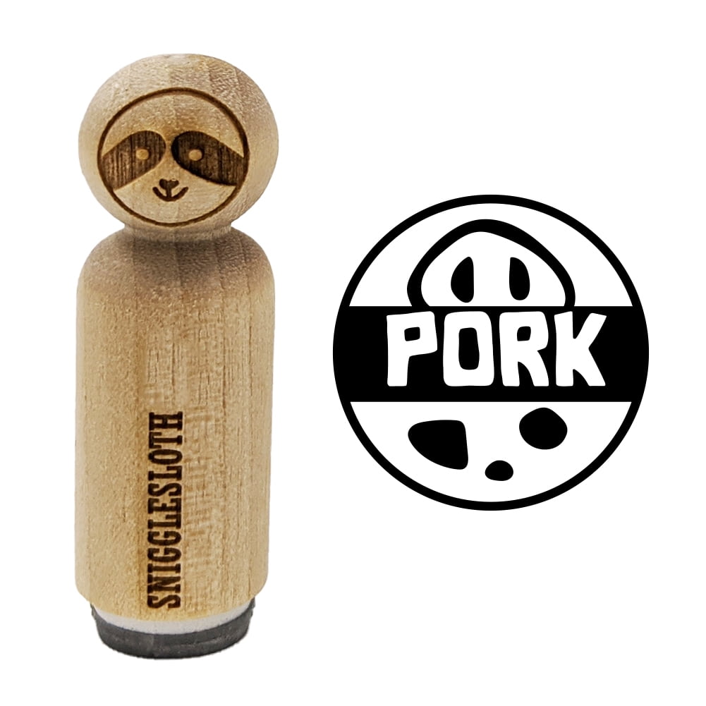 Food Label Pork Rubber Stamp for Scrapbooking Crafting Stamping Small