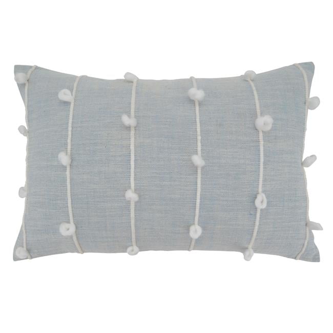 Saro Lifestyle 850.LB1624BD 16 x 24 in. Oblong Light Blue Knotted Line Design Throw Pillow with Down Filling - Walmart.com - Walmart.com