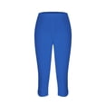 thumbnail image 5 of Women Everyday Capri Leggings Soft Stretchy Knee Length Casual Summer Bottoms, 5 of 6