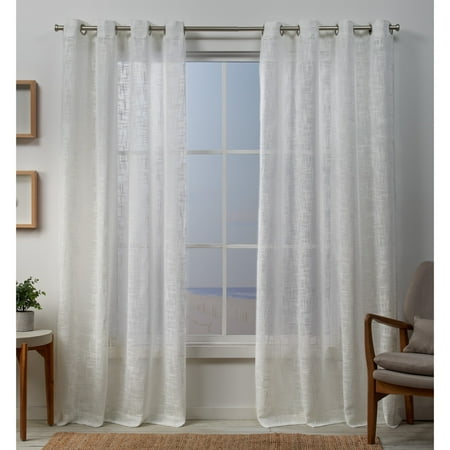 - Exclusive Home Curtains 2 Pack Sena Two Way Slub Yarn Sheer Grommet Top Curtain Panels