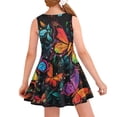 thumbnail image 2 of Renewold Hippie Butterfly Knee Length Sleeveless Dress Novelty Crewneck Flowy Swing Dresses for Kids Girls Summer & Spring Apparel Teens Daily Life Playwear, Size 15-16, 2 of 5