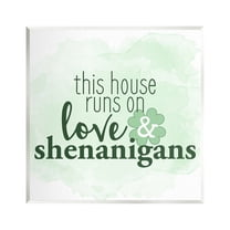 Stupell Love & Shenanigans Family Shamrock Phrase Holiday Painting Wall Plaque Unframed Art Print Wall Art