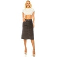 thumbnail image 2 of Be-Girl Women's A-Line Midi Skirt, Velvet, Knee Length, Classic Casual Style SG-79106-Gray, 2 of 5
