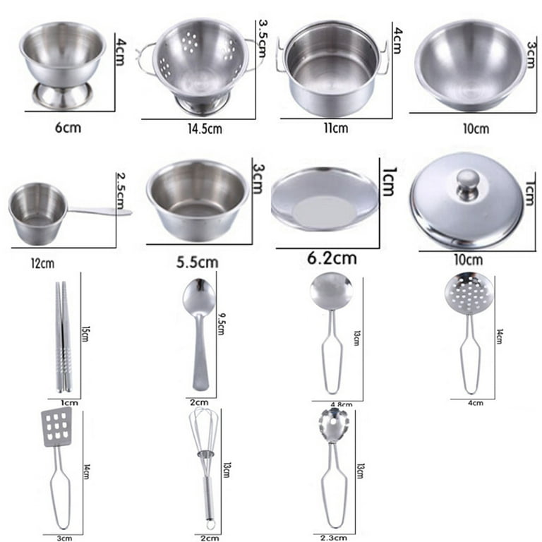 Stainless Steel Miniature Cooking Set For Kids