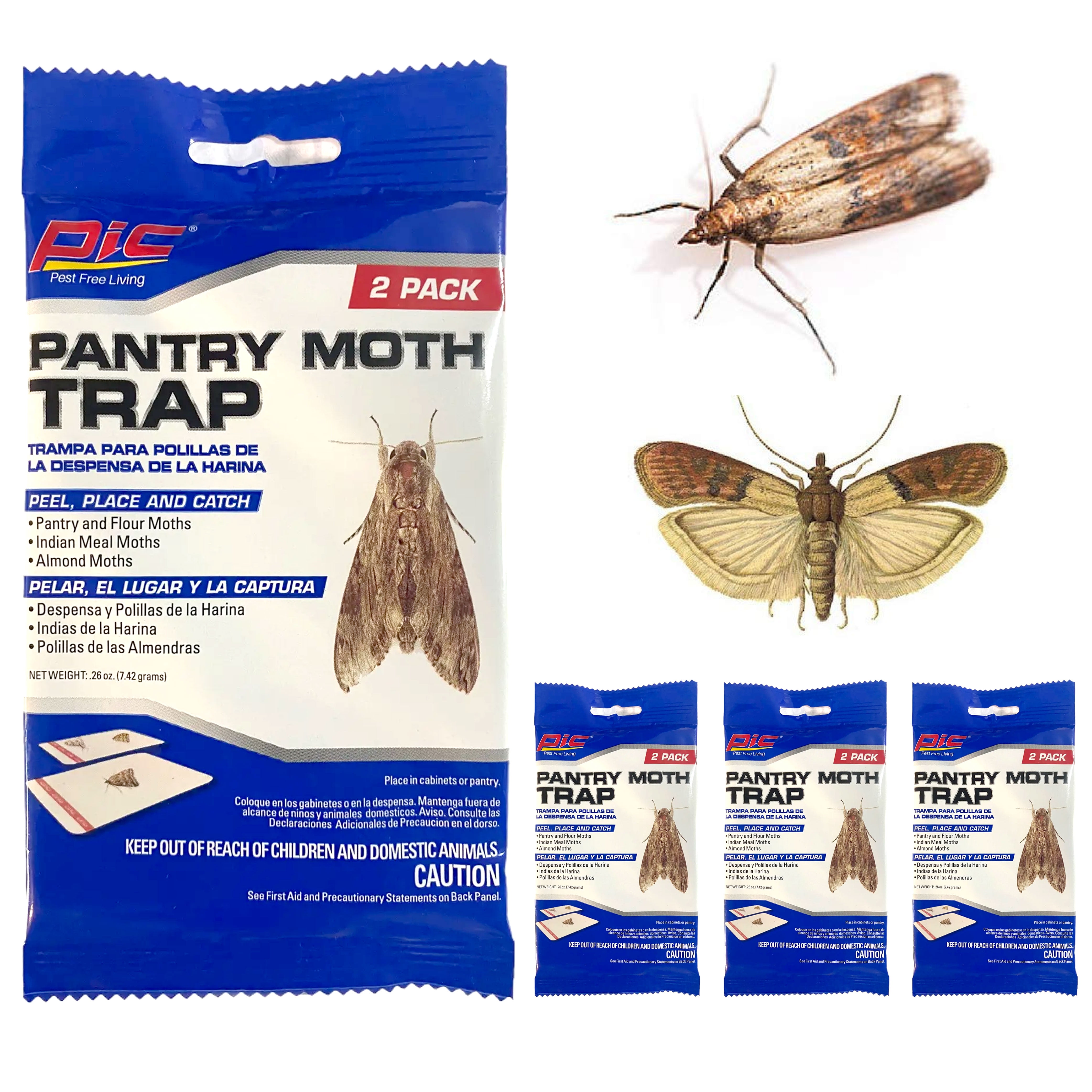 8 Pc Indian Meal Flour Pantry Moth Trap Glue Boards Food Moths Cupboard