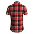 thumbnail image 4 of BOBOGOJP Chemises de Mode pour Hommes Manches Courtes Bouton vers le Bas Solide Robe Formelle Décontractée, Rouge 5XL, 4 of 4