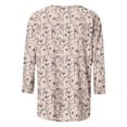 thumbnail image 5 of Tqyyweavej Womens 3/4 Sleeve Shirts Plus Size Printed Crew Neck Tops Loose Fit Casual V Neck Blouses, Gifts for Women S-5XL, 5 of 8