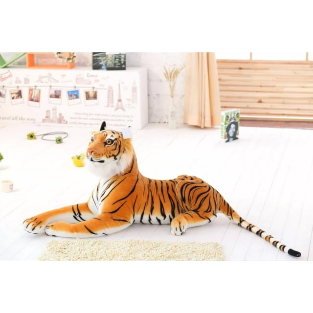 Realistic Snow Leopard Plush Toy 30-120cm Soft White Stuffed Animal Gift for Kids