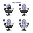 thumbnail image 4 of Abstract Office Chair Slipcover, Tropical Flowers and Leaves in Pastel Colors, Protective Stretch Decorative Fabric Cover, Standard Size, Pale Rose Multicolor, by Ambesonne, 4 of 5