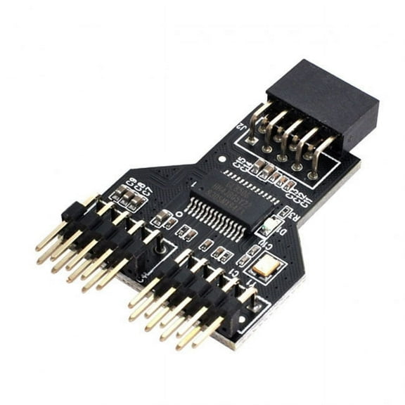 FVH Motherboard 9pin USB 2.0 Header 1 to 2 Female Extension HUB Connector Adapter Port Multilier