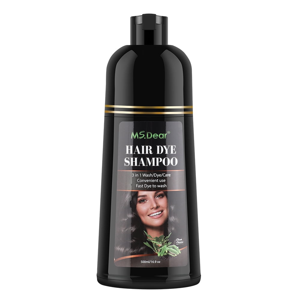 Hair Color Shampoo for Gray Hair, Magic Hair Dye Shampoo, Colors Hair in Minutes, Long Lasting 3 in 1 Hair Color, 400ml Black
