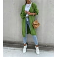 thumbnail image 5 of Women's Neck Cardigan Sweater Chunky Solid Casual Long Sweater Coat Open Front Knitwear Fashion Winter Coats, 5 of 13