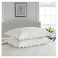 thumbnail image 5 of 3-Piece 100% Cotton Oversized Bedspread Lightweight Quilt Coverlet Embroidery Farmhouse Bedding Set (TK White, King (118"x106")), 5 of 8