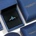 thumbnail image 5 of Gem Stone King 925 Silver and 10K Yellow Gold London Blue Topaz and White Lab Grown Diamond Engagement Ring for Women | 2.58 Cttw | Pear Shape 10X7MM | Gemstone November Birthstone | Size 8, 5 of 6
