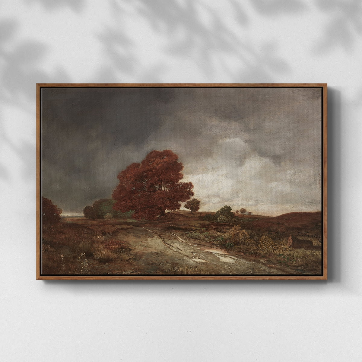Vintage Landscape-CCCXIII By Wexford Home Framed in Walnut Wood Gallery Wrapped Canvas 25 in. x 37 in.