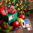 thumbnail image 3 of Christmas Gift Tags Stickers Roll, 250 Cartoon Themed Labels, Self-Adhesive Paper Tags with Glossy Finish, Single Use, Rectangle Shape, English Wording for Holiday Presents and Packages, 3 of 6