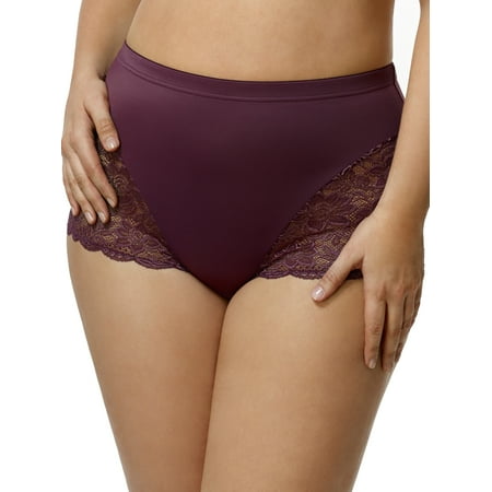 

Women s Elila 3311 Cheeky Stretch Lace Panties (Plum M)