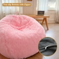 thumbnail image 4 of XeGe Faux Fur Comfy Bean Bag Cover for Living Room(No Filler), Fluffy Stuffed Animal Storage Bean Bag Chair Cover Home Decor, Furry Fuzzy Big Gaming Beanbag Cover Adults Kids Girls, Anti-slip, Pink, 4 of 6