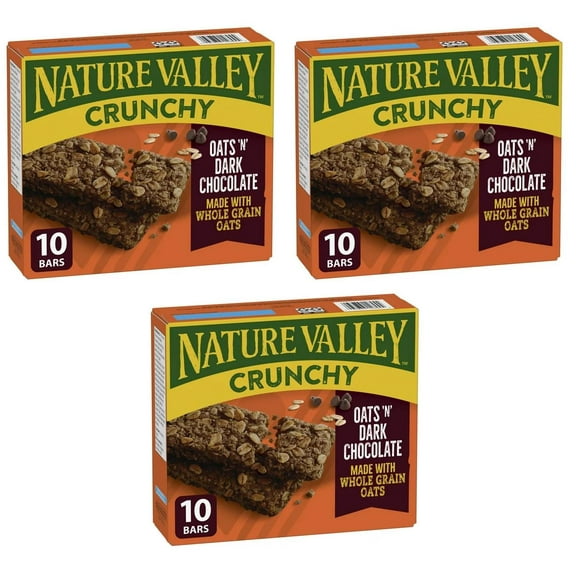 Nature Valley Crunchy Granola Bars, Oats 'n Dark Chocolate, 5ct, 210g (3 Pack)
