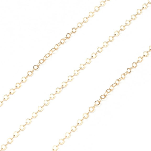 Yellow Gold Filled Cable Chains Soldered Real 14K Gold Filled Link: 1.6x1.3x0.1mm