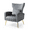Gray, variant on Newnno Living Room Chairs Velvet Accent Chair with Lumbar Pillow, High Back Armchair Mid Century Modern Vanity Chair for Bedroom with Armrest, Arm Chair with Golden Metal Legs, White