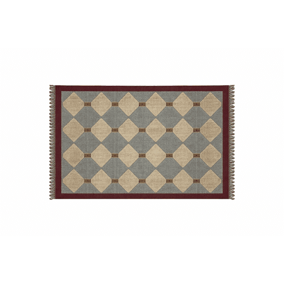 KLAVATE Handmade Jute Area Rug – Geometric Pattern Natural Fiber Floor Carpet for Living Room, Bedroom, Entryway – Eco-Friendly Boho Rug