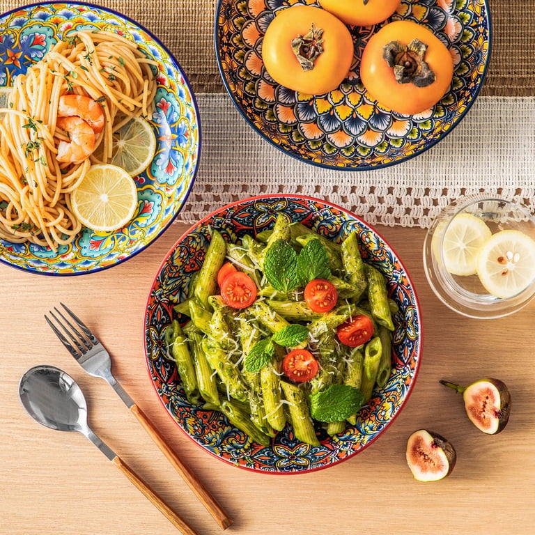 Vancasso Pasta Bowls Set of 6, 32 oz Ceramic Bohemian LUMI photo 7