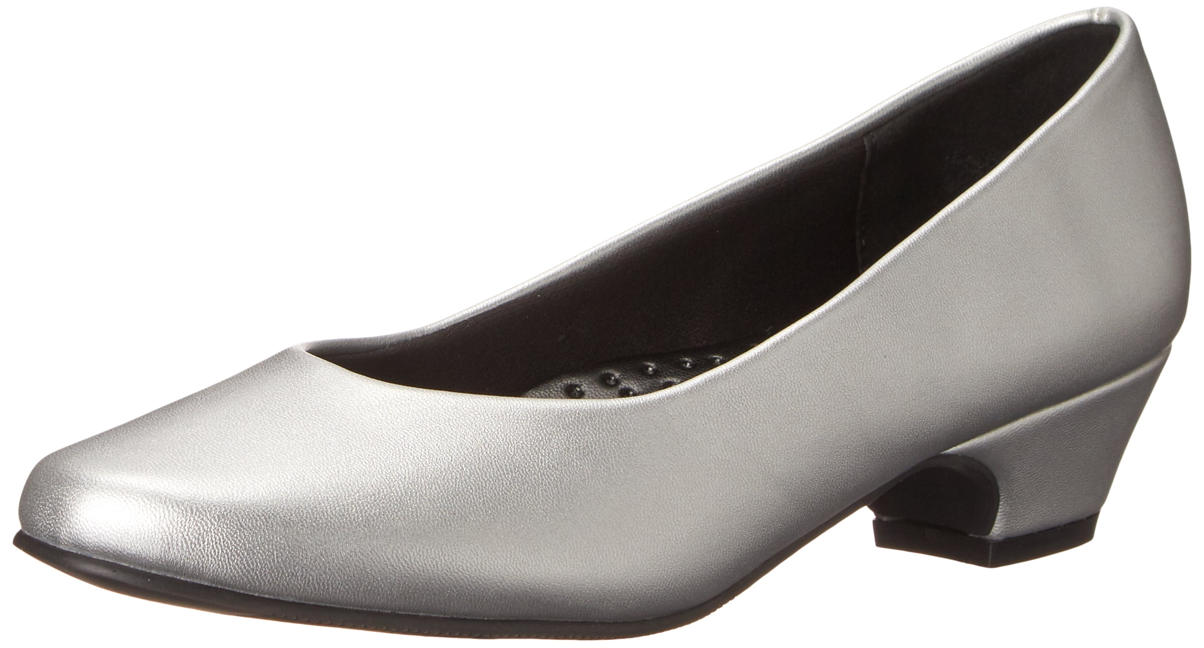 black and silver shoes low heel