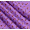 thumbnail image 3 of Soimoi Purple Cotton Voile Fabric Fox Animal Print Fabric by the Yard 56 Inch Wide, 3 of 7