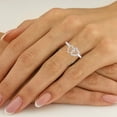 thumbnail image 5 of TimeLe$$ Classics Double Heart Natural Diamond Ring in 10K White Gold (Ring Size 8), 5 of 6