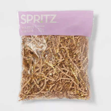 Spritz Crinkle Easter Basket Grass Gold