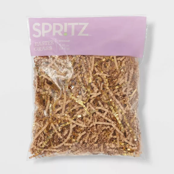Spritz Crinkle Easter Basket Grass Gold