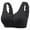 Black, variant on Women Active Solid Bra Full Coverage Front Closure Bra for Comfort and Support with Wide Band and Adjustable Straps L Black