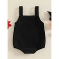 thumbnail image 4 of Newborn Baby Girls Boys Halloween Outfits Sleeveless Corduroy Pumpkin Face Overalls Rompers Button Jumpsuit Fall Clothes, 4 of 8
