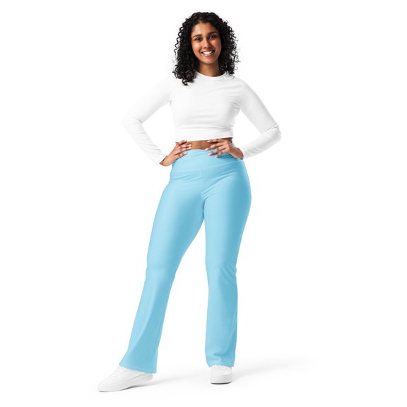 Columbia Blue Flare Leggings, Blue Flare Leggings