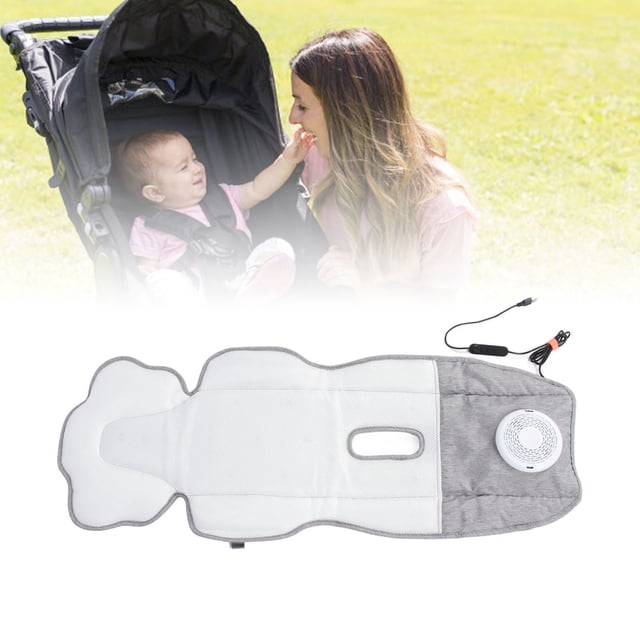 Almohadilla de Enfriamiento para asiento de Coche de Bebé para Cochecito, de Aire Acondicedado, Niveles Ajustables de 3 Velocidadas, Forros de Cojines Suaves, Sensación de