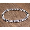 thumbnail image 4 of K-KED Real 925 Sterling Silver Bracelet Men Women 6mm Thin Curb Link 7.5inch 16-17g, 4 of 6