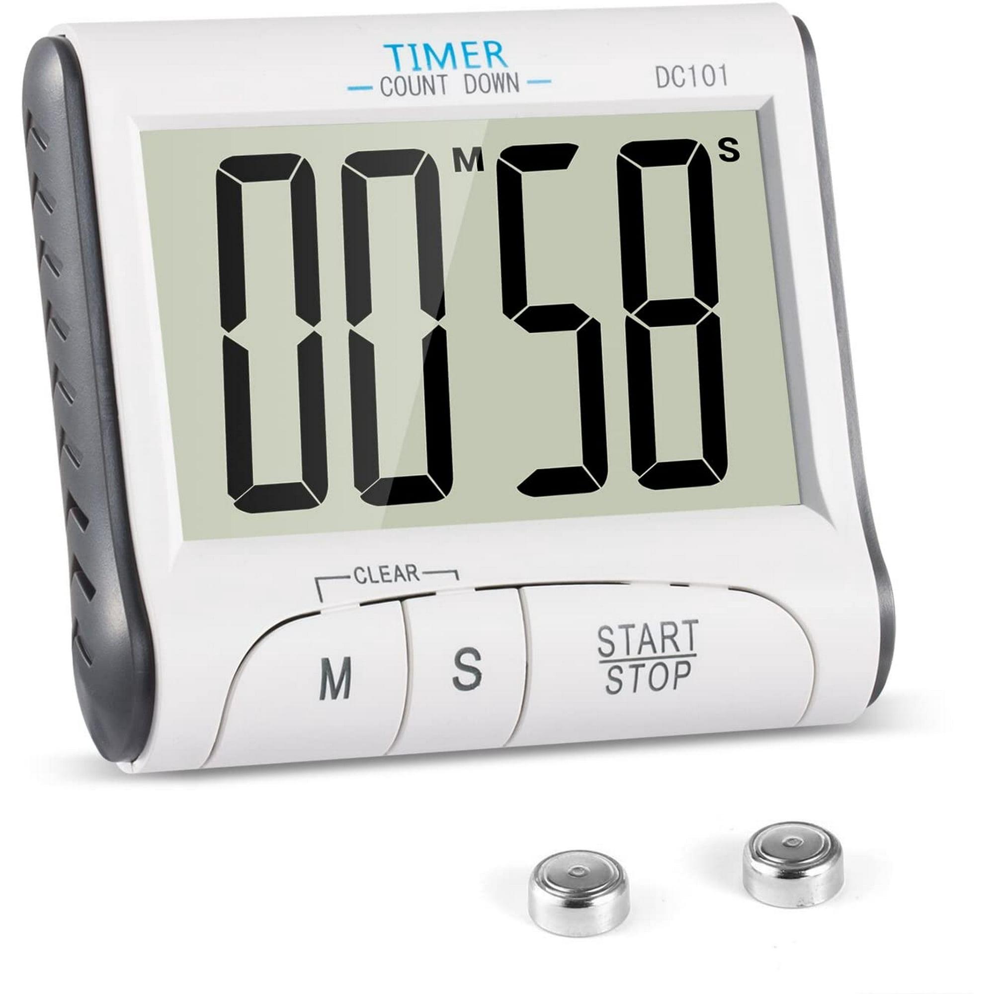 Minuteur De Cuisine, Minuterie De Cuisine Electronique Magnetique Digital 24h Minuteur Numerique Avec Alarme Sonore Lcd Ecran Compte A Rebours Support 99327199