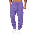 thumbnail image 2 of Men's Casual Cargo Sweatpants,Elastic Drawstring Waist,Loose Jogger Pants with Multi Pockets for Dinner Gathering, 2 of 6