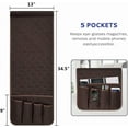 thumbnail image 2 of Sofa Armrest Organizer Non-Slip Arm Chair Bedside Caddy Storage Organizer for Recliner Couch with 5 Pockets for Cell Phone TV Remote Control Magazines, 2 of 5