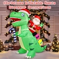 thumbnail image 5 of scurora 8Ft Christmas Inflatable Decorations, Santa Dinosaur Outdoor Inflatables, Santa Claus Riding Giant Dinosaur, Build-in 7 LED Lights Blow up for Christmas Party Outdoor Yard Lawn Decor, 5 of 7