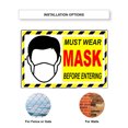 thumbnail image 4 of Must Wear Mask Before Entering safety aluminum metal sign 8"x12", 4 of 5