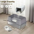 thumbnail image 2 of Cat Litter Box, Cat Litter Box With Lid, Stainless Steel Cat Toilet Large Cat Litter Box With Scoop And Anti-slip Mat, Easy To Clean, Non-Sticky, 2 of 8
