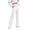 White, variant on DeHolifer Womens Pants Elastic Waisted Button Solid Color Casual Straight Leg Trousers with Pocket Orange M