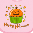 thumbnail image 4 of Inktastic Happy Halloween- Cute Pumpkin Cupcake Boys or Girls Baby Bib, 4 of 4