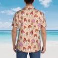 thumbnail image 4 of Balery 70s Mushroom Camisas hawaianas de manga corta para hombre, camisas playeras de corte holgado, camisas de vacaciones con botones,Medium, 4 of 7